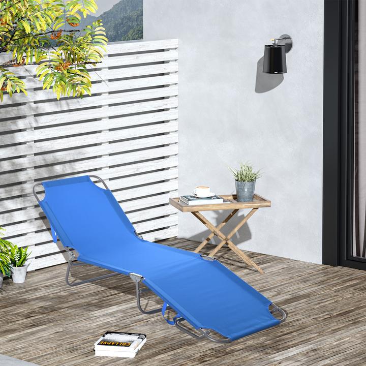 Immagine prodotto Outsunny Lettino prendisole con schienale regolabile (187 cm)