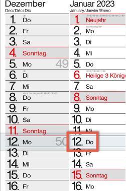Image du produit Bühner Calendrier de 3 mois (A2, Non contraignant, Allemand)