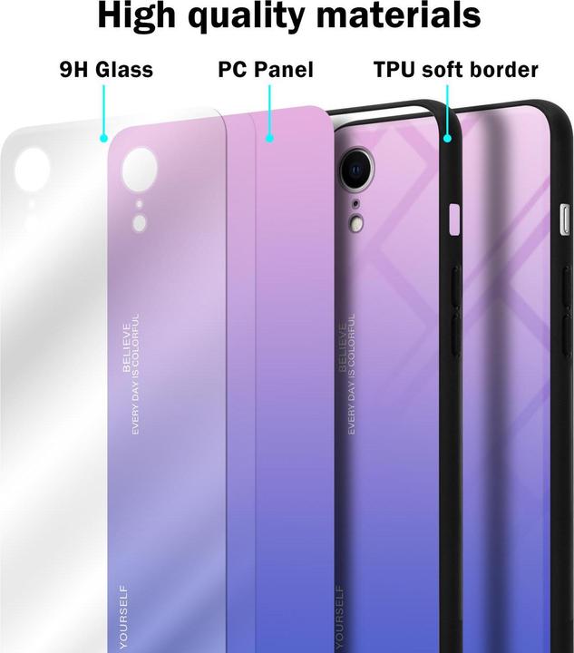 Produktbild Cadorabo TPU 2 Farben Glas Cover (Apple iPhone XR)