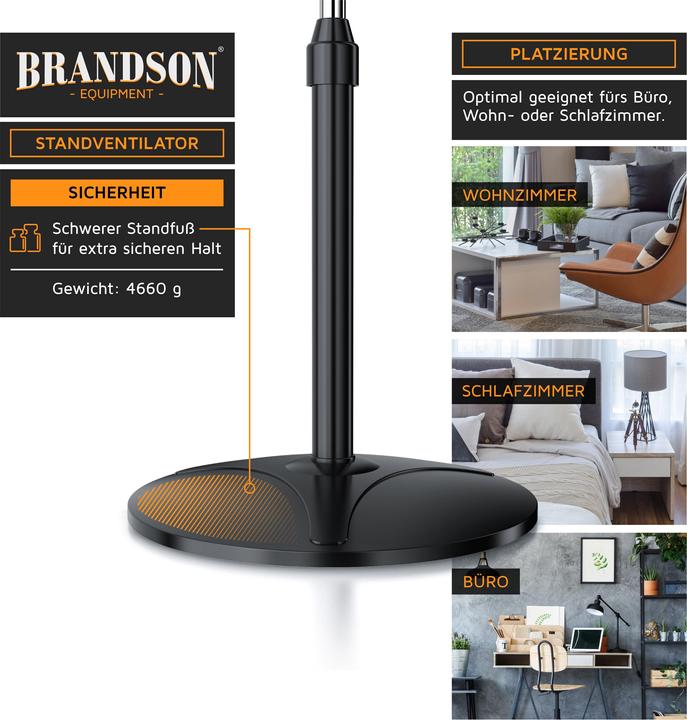 Image du produit Brandson Ventilateur à piédestal (45 dB)
