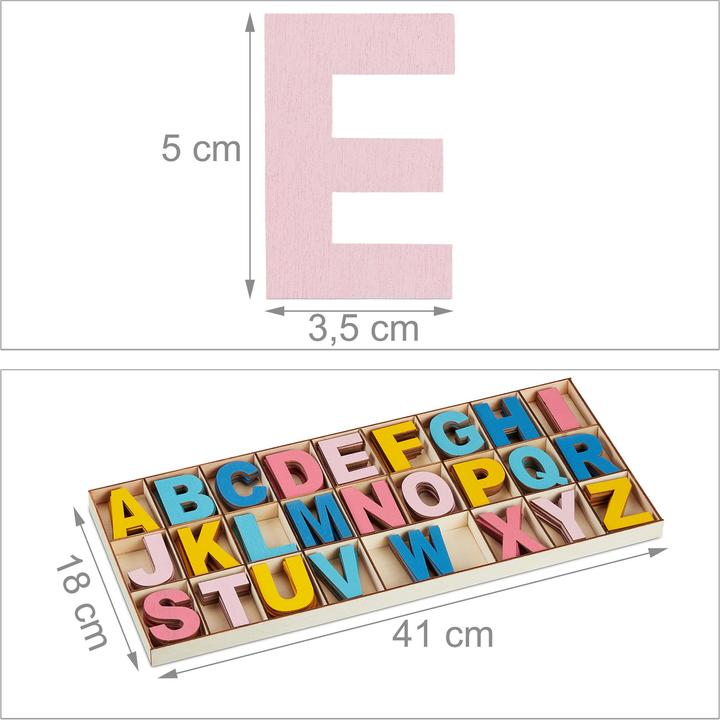 Actual product image Relaxdays 208 pcs. wooden letters