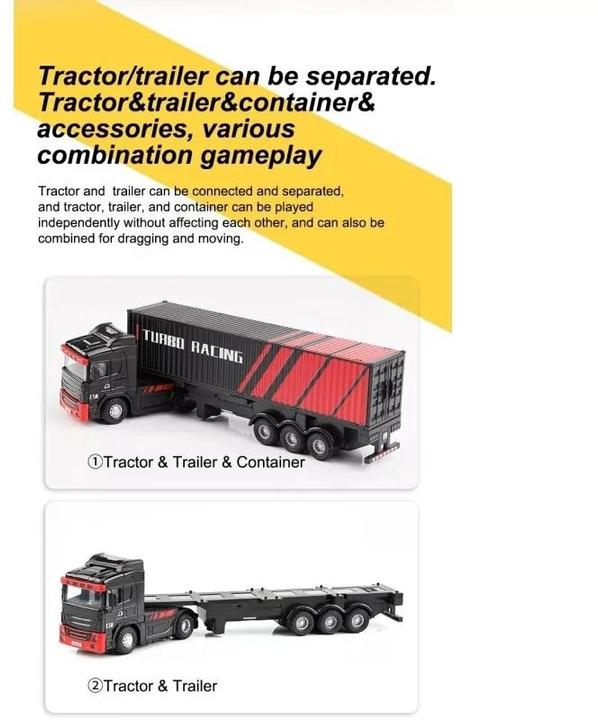 Produktbild Turbo Racing Lastwagen C50 mit Anhänger Weiss, 1:76, RTR (RTR Ready-to-Run)