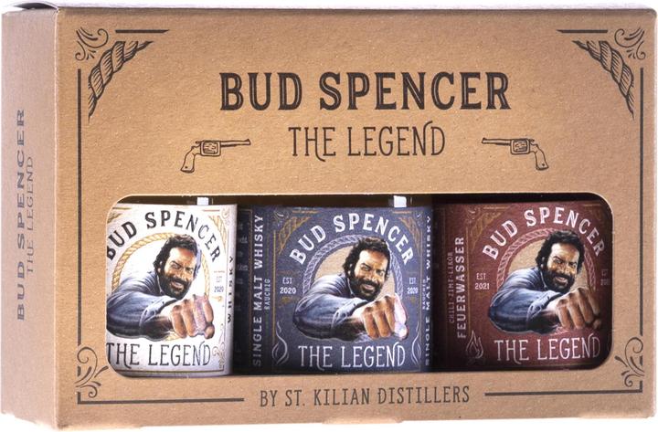 Image du produit St. Kilian Distillers Bud Spencer THE LEGEND Miniset 42,7% vol. 3x0,05l en coffret cadeau (Malt mélangé, 3 x 5 cl)
