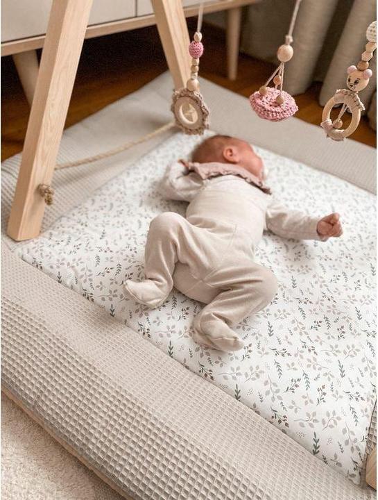 Image du produit Ullenboom Tapis d'éveil Waffle Floral Sand 120 x 120 cm