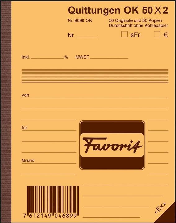 Immagine prodotto Favorit Ricevute del libretto delle copie autocopianti (100 x)