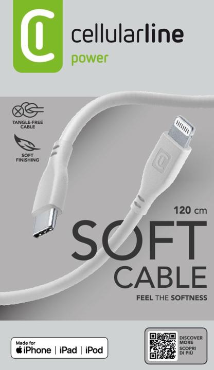 Actual product image Cellularline Soft 1.2 m Grey (1.20 m, USB 3.2 Gen 2)