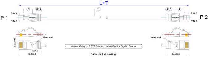Actual product image Wirewin Network cable (F/FTP, CAT6, 1.50 m)