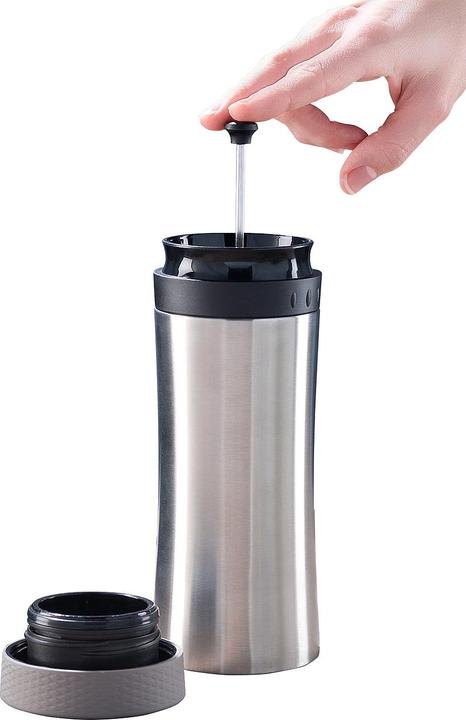 Image du produit Rosenstein & Söhne Tasse thermique 2en1 en acier inoxydable avec système de presse française (0.48 l)