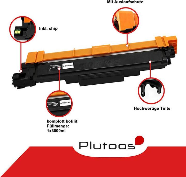 Produktbild Plutoos Brother TN-247BK / TN-243BK Toner XXL kompatibel, Black