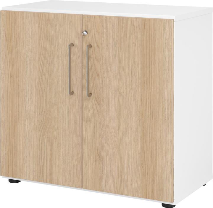 Hammerbacher Regal/Türen 2OH 928T2 Weiss/Eiche