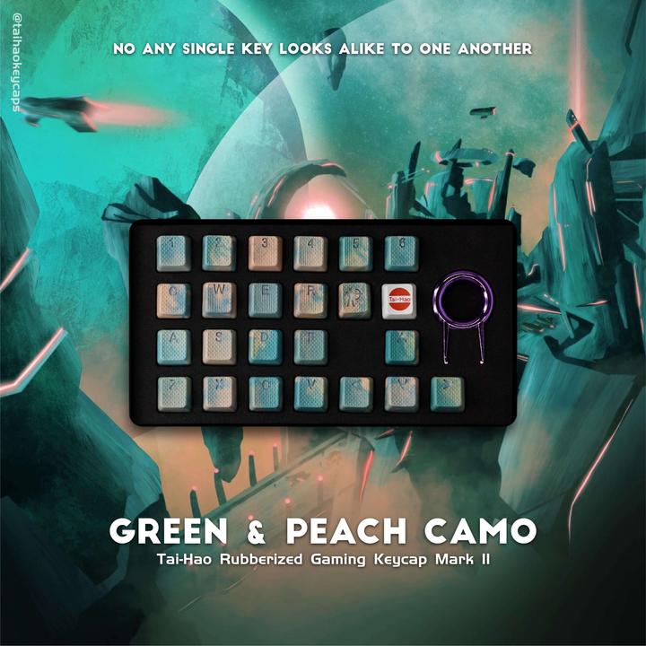 Actual product image Tai-Hao 23-Key Rubber Camo Keycap Set
