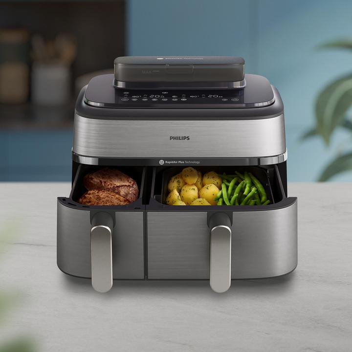 Produktbild Philips Steam Airfryer Dual Basket NA555/09