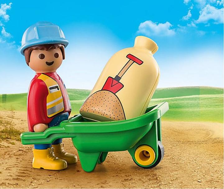 Produktbild Playmobil Bauarbeiter mit Schubkarre (70409, Playmobil 1.2.3)
