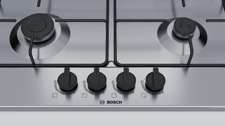 Actual product image Bosch Hausgeräte Bosch Series 4 PGP6B5B85 Stainless Steel Built-in 58 cm Gas 4 Cooker(s)