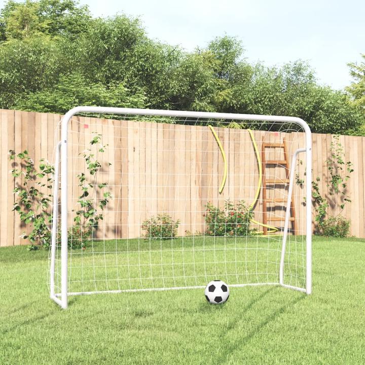 Immagine prodotto VidaXL Fussballtor mit Netz Weiss 214x75x152 cm Stahl & Polyester