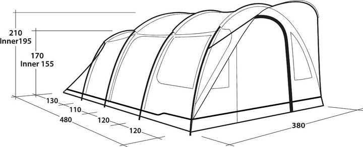 Valeurs nutritives et ingrédients Outwell Sky 6 (Tente tunnel, 21.80 kg, 6 personnes)