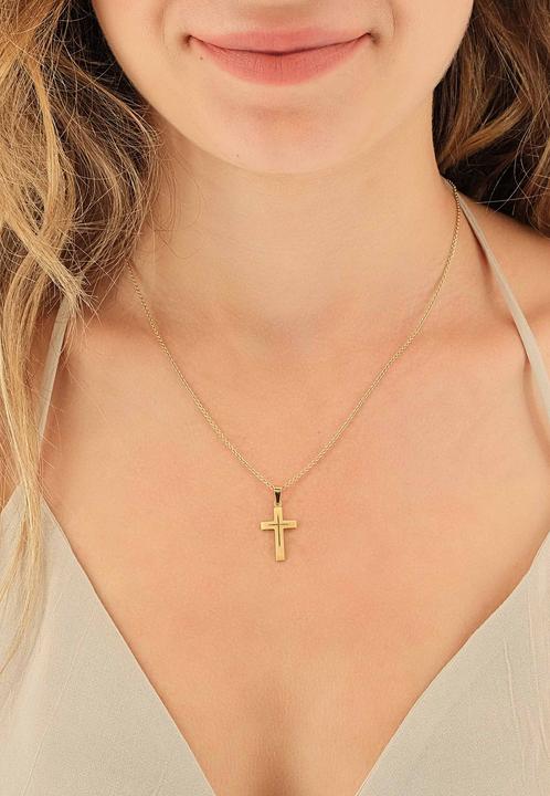 Produktbild Muau Pendant cross yellow gold 750, 25x12mm (750/18K Gelbgold)
