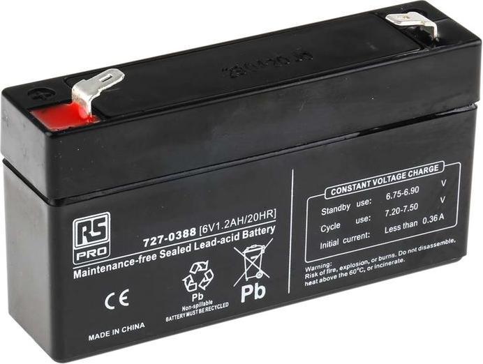Actual product image Rs Pro Normal AGM 6V 1.2Ah battery (6 V, 1200 mAh)