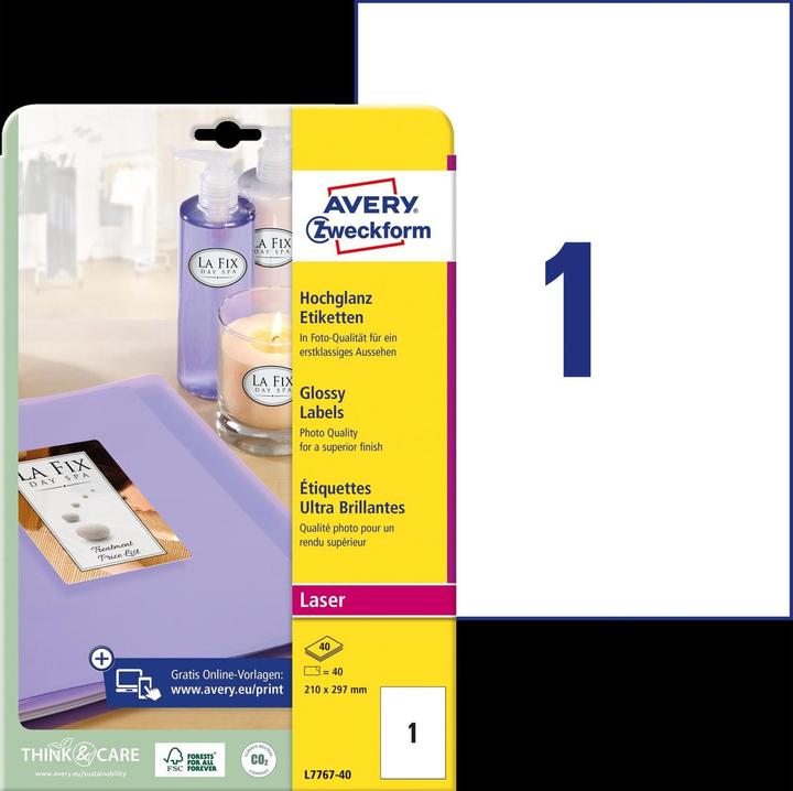 Actual product image Avery Photo labels A4