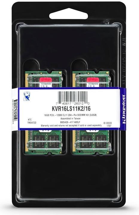 Actual product image Kingston ValueRAM (2 x 8GB, 1600 MHz, DDR3L-RAM, SO-DIMM)