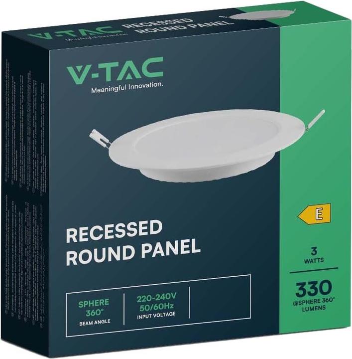 Actual product image V-TAC Recessed LED light VT-61003, EEK: E, 3 W, 330 lm, 4000 K, 90.5 mm (330 lm)