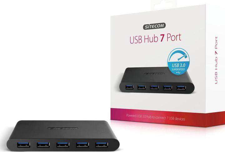 Actual product image Sitecom CN 084 Hub 7 x SuperSpeed USB 3.0 (USB-A, 7 Ports)