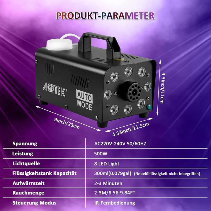 Image du produit Agptek Machine à fumée 500W, portable