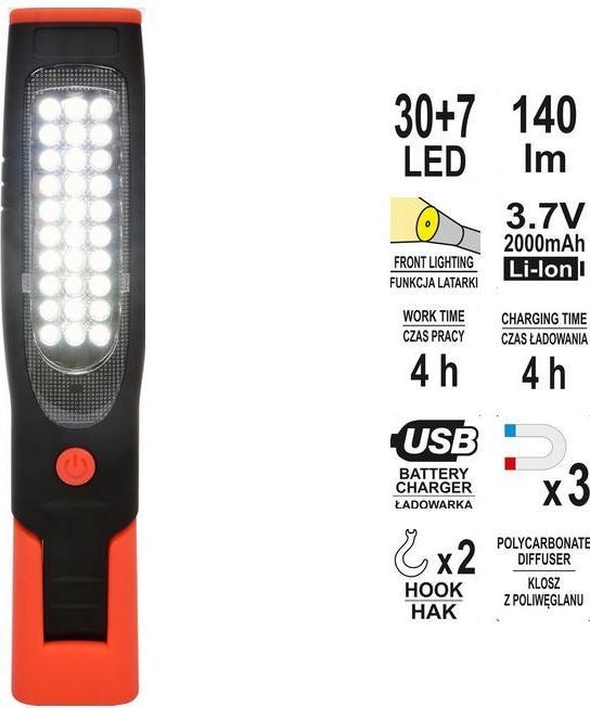 Produktbild Yato LAMPA WARSZTATOWA 30+7 LED 08507 (140.30 lm)