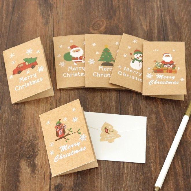 Produktbild MU Classic Weihnachtskarte 6er Set Rustic Christmas Charm Series (6 Stk.)