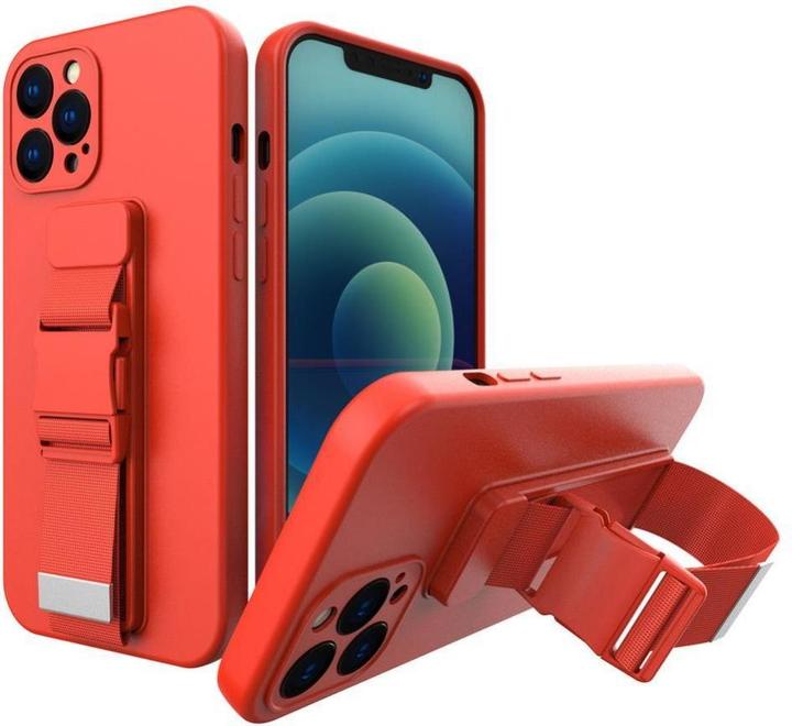 Hurtel Custodia in gel con cordicella e catena con cordicella Samsung Galaxy A32 5G rosso