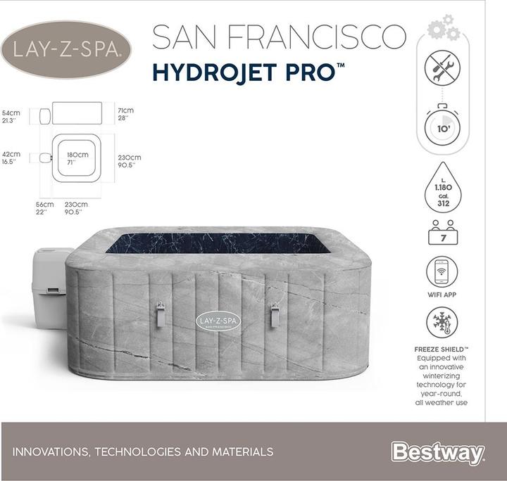 Actual product image Bestway Lay-Z-Spa San Francisco Smart Hydro Jet Pro (7 pers.)