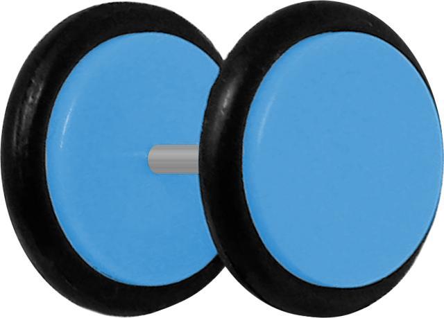 Actual product image Star Piercing Fake plug light blue with O-ring (Acrylic, without brass)