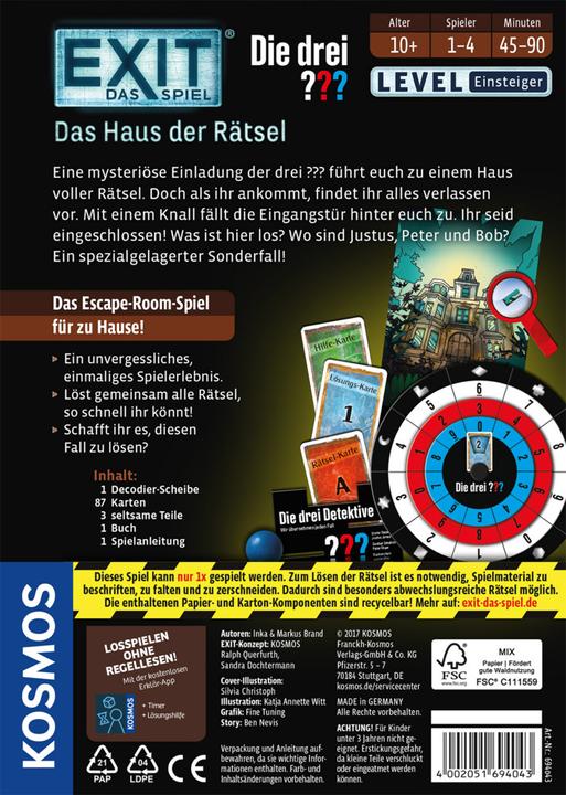 Actual product image Kosmos Exit - The house of riddles (German)