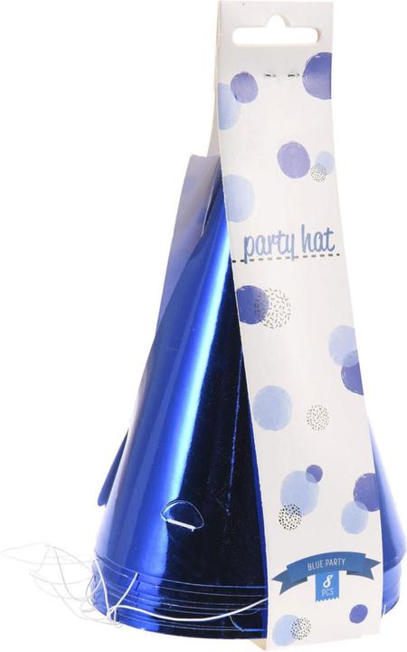 Productafbeelding Hoed papier blauw, 8 stuks.