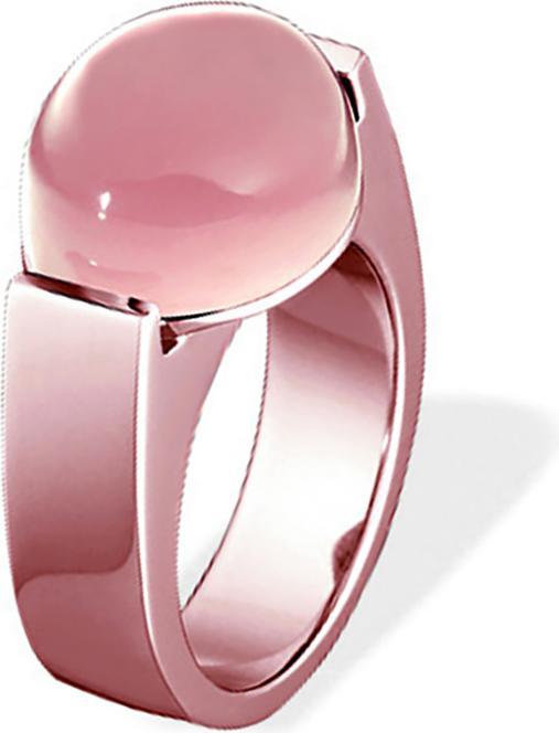 Produktbild Xen Ring mit 15x12 mm grossen hellen Rosenquarz rosè vergoldet (49)