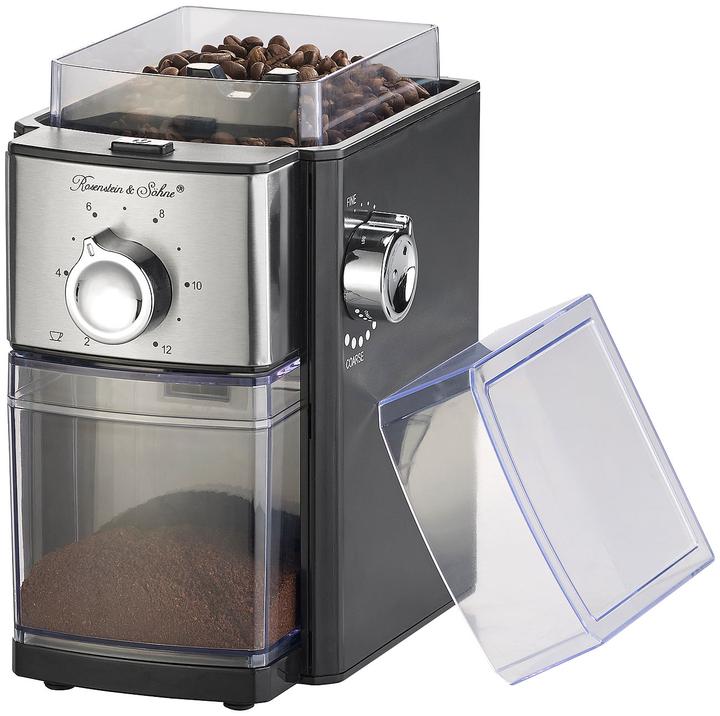 Produktbild Rosenstein & Söhne Elektrische Kaffeemühle mit Scheibenmahlwerk