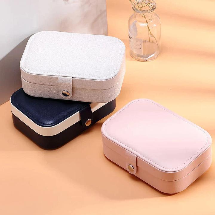Produktbild Only-Bags.Store Tragbare Schmuckschatulle, Schmuck-Organizer, Reise-Schmuckkästchen, Aufbewahrungsbox aus Leder mit