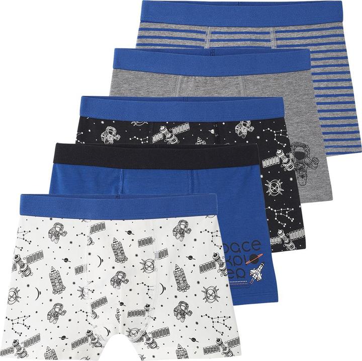 Vertbaudet 5er-Pack Jungen Boxershorts aus Stretch, Weltraum Oeko-Tex (158, 5er Pack)