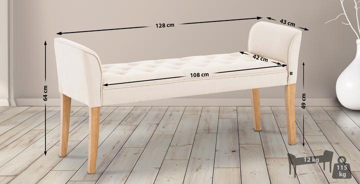 Actual product image CLP Chaiselongue Cleopatra, antique-light, cream (128 cm)