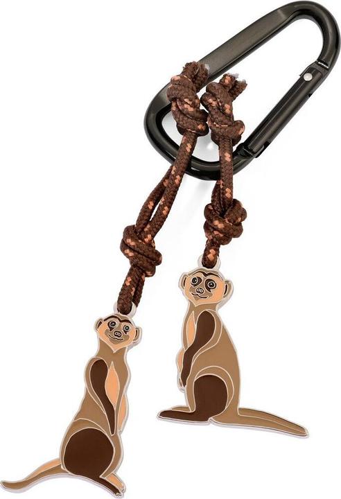 Troika EDDIE & MANNI Schlüsselanhänger Karabinerhaken mit Erdmännchen, braun