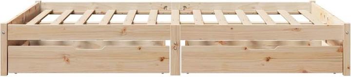 Produktbild VidaXL Massivholzbett Holzbett Bett Doppelbett mit Schubladen 150x200cm Kiefer (150 x 200 cm)