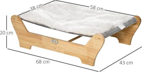 Immagine prodotto Swisshandel24 Letto per gatti con struttura amaca per gatti nido rialzato per gatti con morbido cuscino in legno (Gatto)