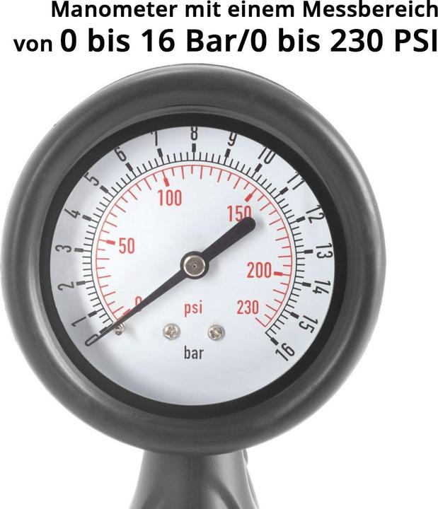 Immagine prodotto Stahlwerk Pistola di gonfiaggio pneumatici ad aria compressa DRA-162 ST, da 0 a 16 bar / 0 a 230 PSI