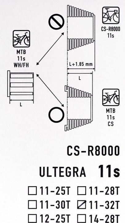 Produktbild Shimano Ultegra CS-RS8000/CS-HG800 (11-fach, 11-32)
