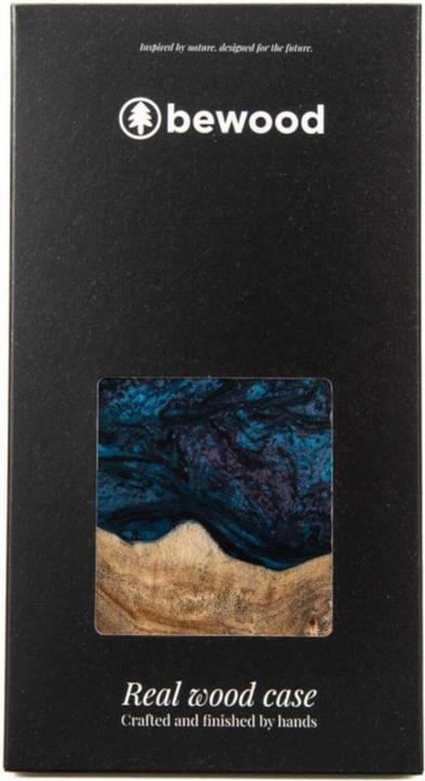 Produktbild Bewood Holz- und Harzhülle für iPhone 15 Plus MagSafe Unique Neptun – Marineblau und Schwarz (Apple iPhone 15 Plus)