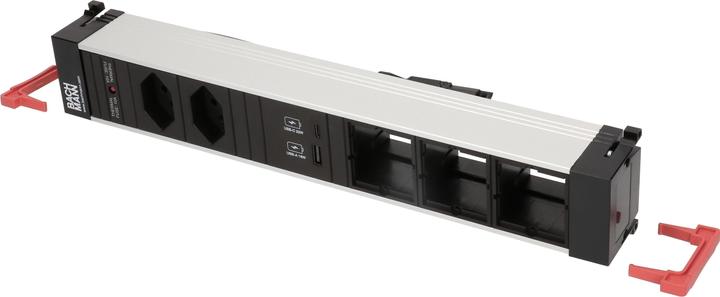 Produktbild Bachmann Einbausteckerleiste POWER FRAME 2x T13, 1x USB, 3x Custom (2 x, USB-A, USB-C, Typ 13, 0.20 m)