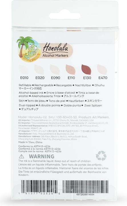 Actual product image Ohuhu Honolulu art marker (Multicoloured, 6 x)