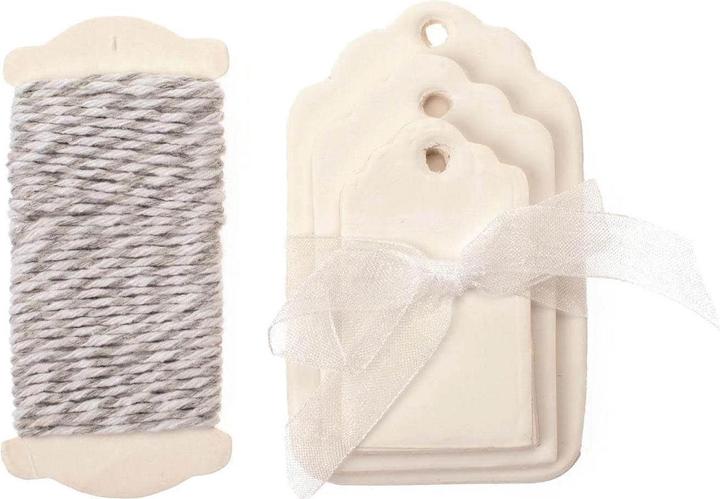 Produktbild Glorex Papier-Anhänger mit Kordel (Geschenkverzierung, 15 x)
