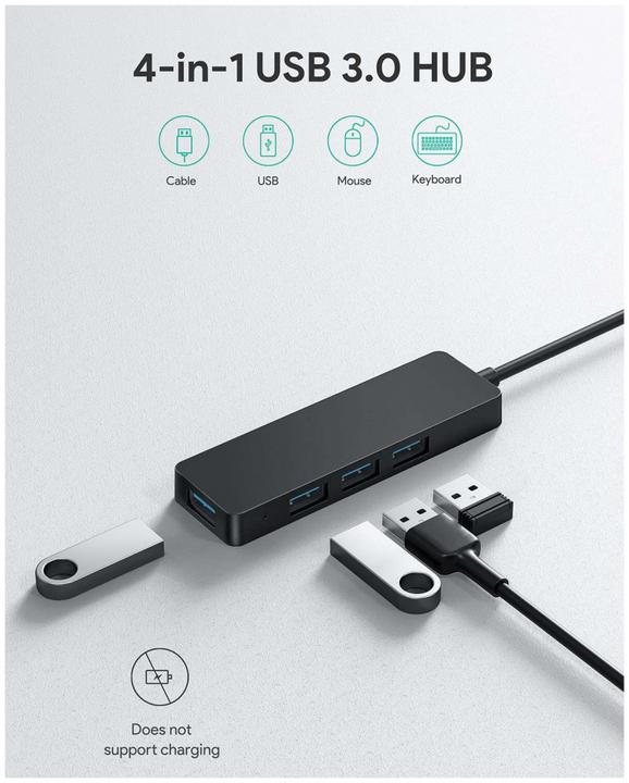 Actual product image Aukey CB-H39 (USB-A, 4 Ports)