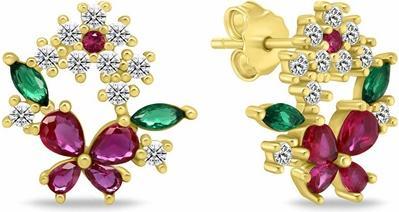 Produktbild Brilio Silver - Original silver earrings with colored zircons EA1063WR
